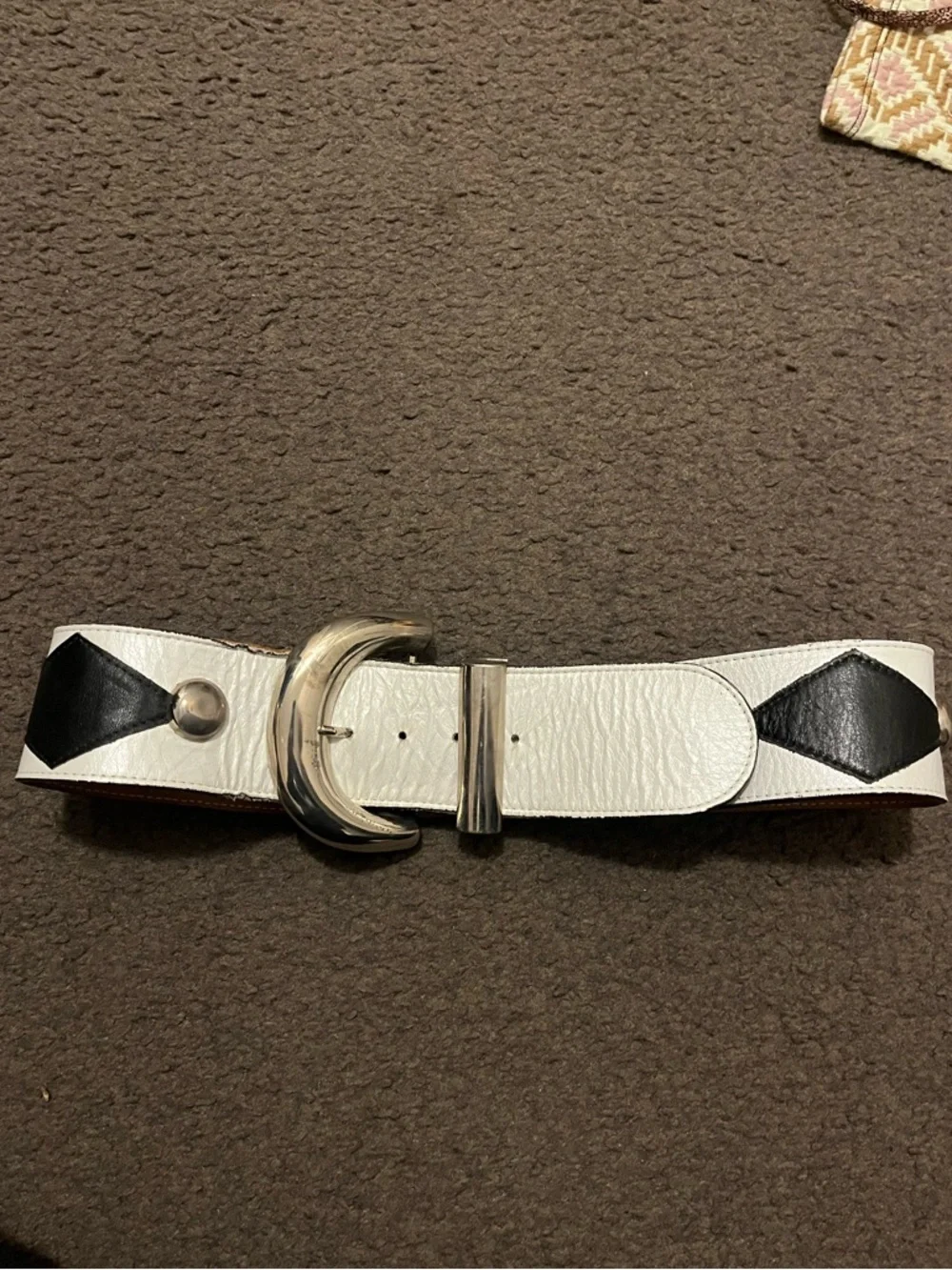 Vintage Streets Ahead Geometric Studded Leather Belt